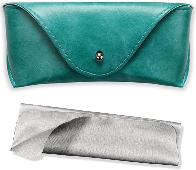 LogHog Portable Leather Glasses Case,Flexible Sunglasses Pouch Slim Case for Women Men Horizontal Eyeglass Case - Image 1